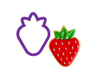 Strawberry Cookie Cutter - Fruit Cookie Cutters - Food Cookie Cutters - Fondant Cutters - Polymer Clay Cutters - Cookie Cutters - Cutters