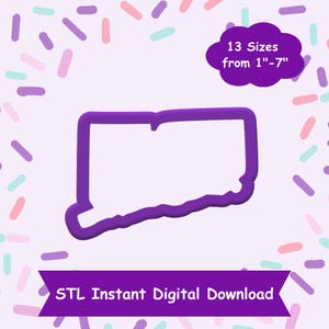 Connecticut Cookie Cutter STL Digital Download - STL Instant Digital Download for 3D Printing - State Cookie Cutter STL