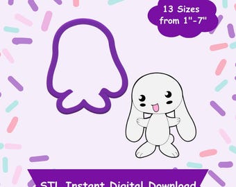 Bunny #3 Cookie Cutter STL Digital Download - STL Instant Digital Download for 3D Printing - Easter Cookie Cutter STL
