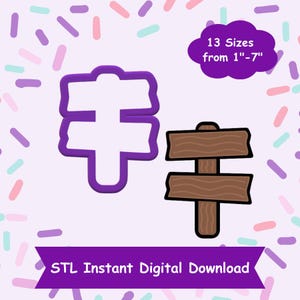 Holzschild Cookie Cutter STL digitaler Download - STL Sofortiger digitaler Download für 3D Druck - Zeichen Cookie Cutter STL