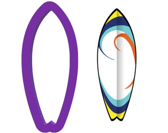 Surfboard v2 Cookie Cutter - Summer Cookie Cutters - Beach Cookie Cutters - Clay Jewelry Cutters - Fondant Cutters - Polymer Clay Cutters