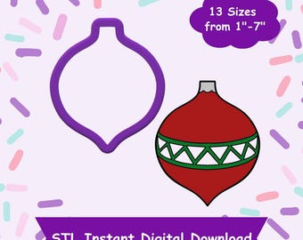 Christmas Ornament #2 Cookie Cutter STL Digital Download - STL Instant Digital Download for 3D Printing - Christmas Cookie Cutter STL