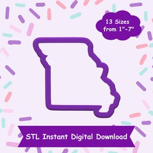 Missouri Cookie Cutter STL Digital Download - STL Instant Digital Download for 3D Printing - State Cookie Cutter STL