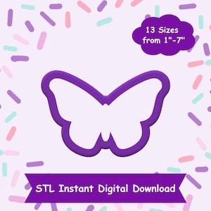 Butterfly #2 Cookie Cutter STL Digital Download - STL Instant Digital Download for 3D Printing - Spring Cookie Cutter STL