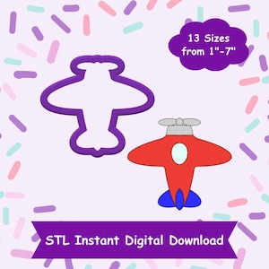 Airplane Cookie Cutter STL Digital Download - STL Instant Digital Download for 3D Printing - Plane Cookie Cutter STL