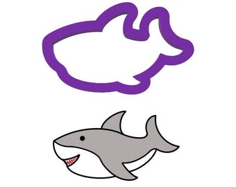 Shark #3 Cookie Cutter - Animal Cookie Cutters - Fondant Cutters - Cookie Cutters - Polymer Clay Cutters - Clay Jewelry Cutters - Cutters