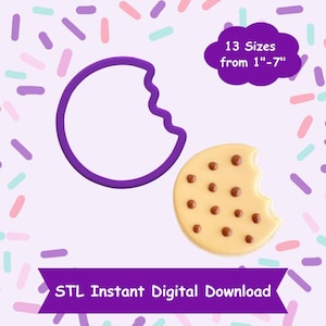 Cookie With Bite Cookie Cutter STL Digital Download - STL Instant Digital Download for 3D Printing - Food Cookie Cutter STL