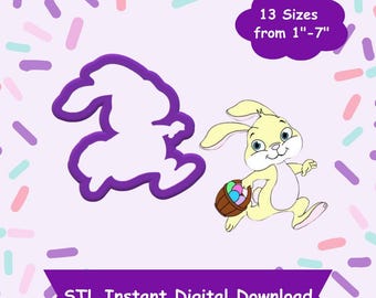 Running Bunny Cookie Cutter STL Digital Download - STL Instant Digital Download for 3D Printing - Easter Cookie Cutter STL