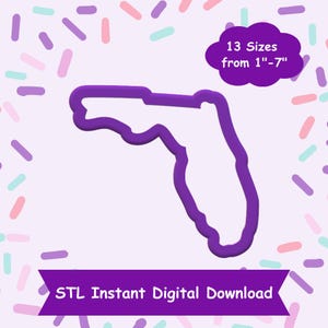 Florida Cookie Cutter STL Digital Download - STL Instant Digital Download for 3D Printing - State Cookie Cutter STL