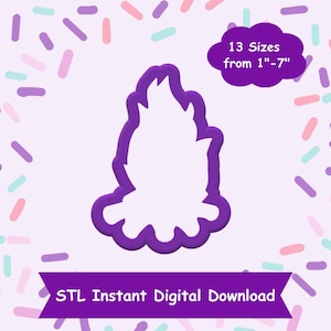 Camp Fire Cookie Cutter STL Digital Download - STL Instant Digital Download for 3D Printing - Camping Cookie Cutter STL