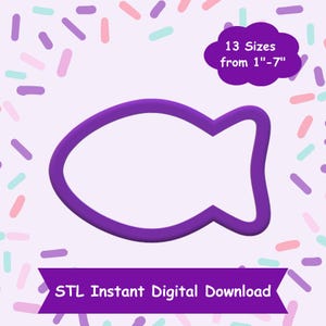 Fish #4 Cookie Cutter STL Digital Download - STL Instant Digital Download for 3D Printing - Fish Cookie Cutter STL
