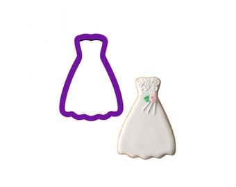 Dress Cookie Cutter - Wedding Dress Cookie Cutter - Fondant Cutters - Polymer Clay Cutters - Wedding Cookie Cutters - Craft Clay Cutters