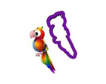 Cortador de galletas de loro - Cortadores de galletas de animales - Cortadores de fondant - Cortadores de galletas - Cortadores de arcilla de polímero - Cortadores de joyería de arcilla - Cortadores