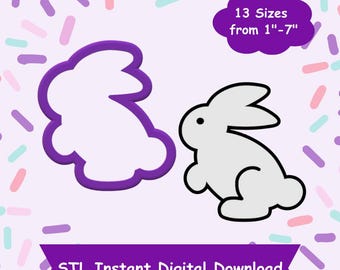 Cortador de galletas de conejito STL Descarga digital - Descarga digital instantánea STL para impresión 3D - Cortador de galletas de Pascua STL