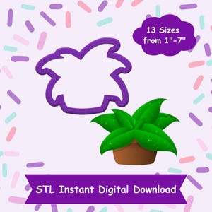 Potted Plant Cookie Cutter STL Digital Download - STL Instant Digital Download for 3D Printing - House Plant Cookie Cutter STL