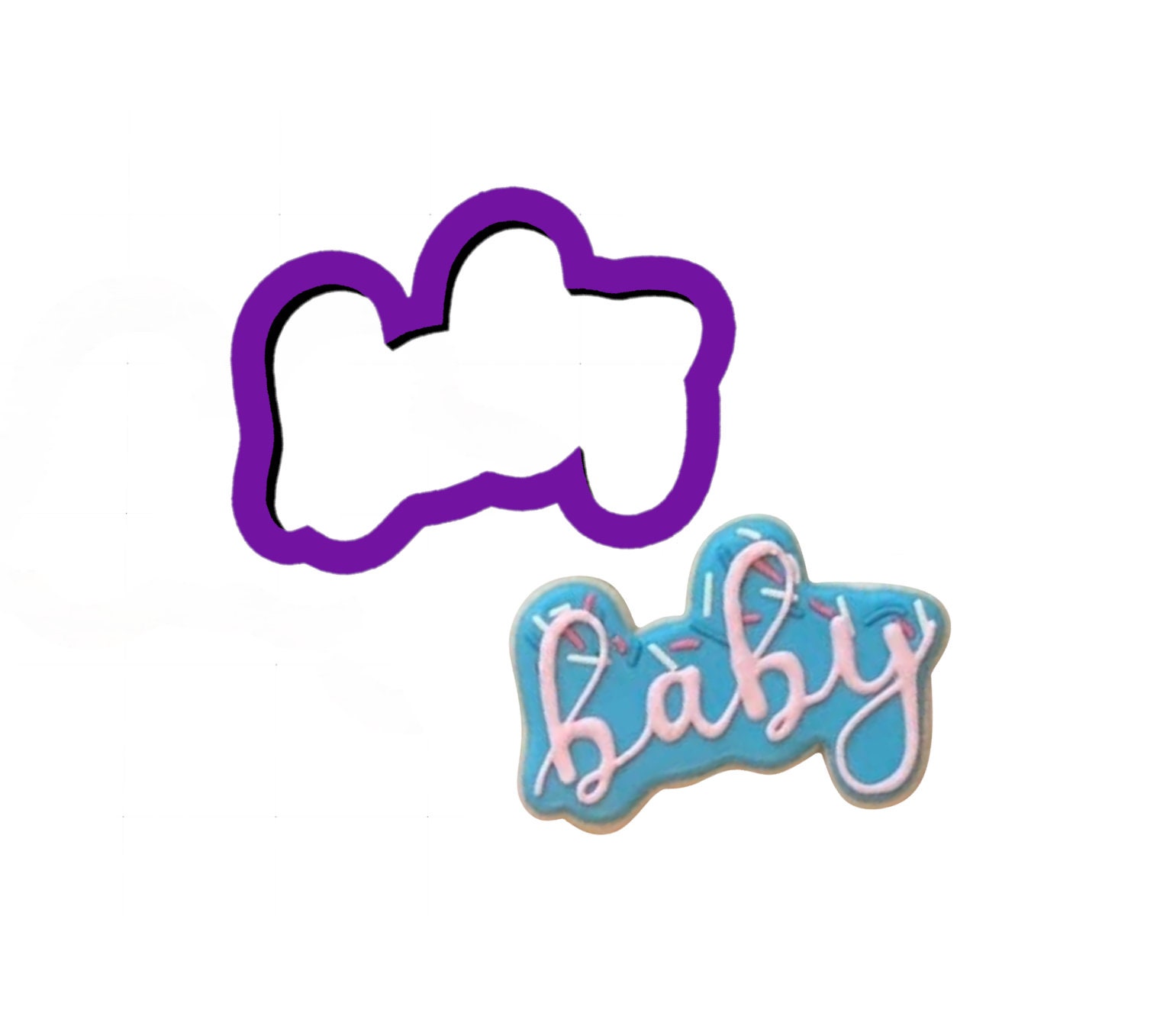 Baby Word Cookie Cutter - Word Cookie Cutters - Baby Cookie Cutters - Cookie Cutters - Polymer Clay Cutter - Fondant Cutters - Craft Cutters