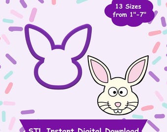 Bunny Head Cookie Cutter STL Digital Download - STL Instant Digital Download for 3D Printing - Easter Cookie Cutter STL