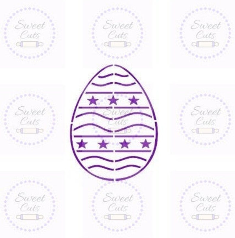 PYO Easter Egg Stencil 3 Easter Stencils PYO Cookie Etsy