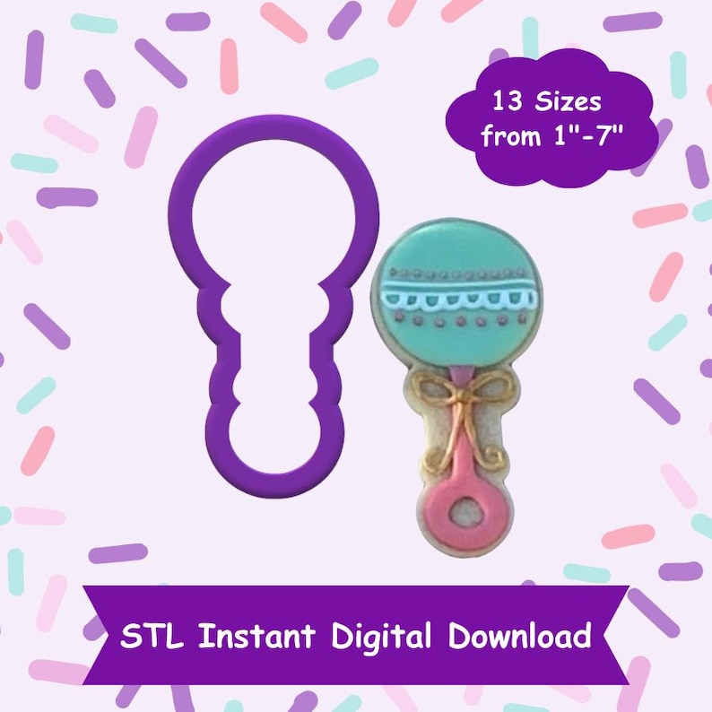 Rattle Cookie Cutter STL Digital Download - STL Instant Digital ...