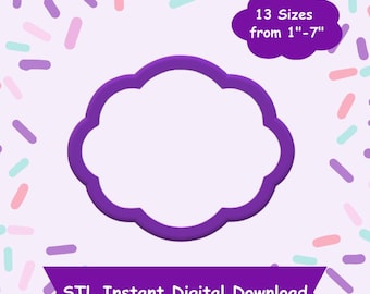 Oval Plaque #2 Cookie Cutter STL Digital Download - STL Instant Digital Download for 3D Printing - Plaque Cookie Cutter STL
