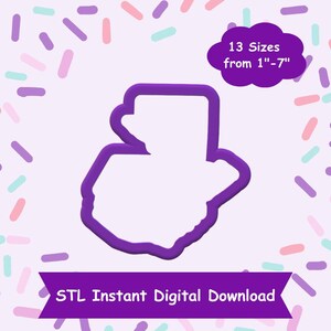 Puede incluir: Esquema morado de un estado de Guatemala, 13 tamaños de 1 a 7 pulgadas, Descarga digital instantánea STL.