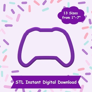 May include: Purple 3D printed model of a video game controller. The model is available in 13 sizes from 1 to 7 inches. STL Instant Digital Download.