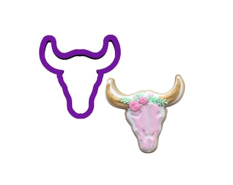 Cow Skull Cookie Cutter - Animal Cookie Cutters - Fondant Cutters - Cookie Cutters - Polymer Clay Cutters - Clay Jewelry Cutters - Cutters