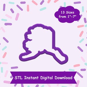 May include: Purple 3D printed outline of the state of Alaska. 13 sizes from 1" to 7". STL Instant Digital Download.