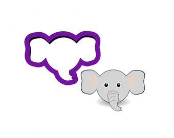 Elephant Head Cookie Cutter - Animal Cookie Cutters - Fondant Cutters - Cookie Cutters - Polymer Clay Cutters - Clay Jewelry Cutters