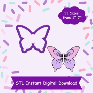 Butterfly Cookie Cutter STL Digital Download - STL Instant Digital Download for 3D Printing - Spring Cookie Cutter STL