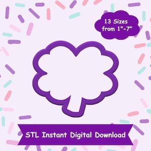Four Leaf Clover #2 Cookie Cutter STL Digital Download - STL Instant Digital Download for 3D Printing - St Patric&#39;s Day Cookie Cutter STL