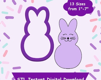 Bunny #4 Cookie Cutter STL Digital Download - STL Instant Digital Download for 3D Printing - Easter Cookie Cutter STL