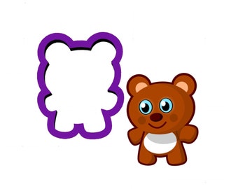 Teddy Bear #2 Cookie Cutter - Animal Cookie Cutters - Fondant Cutters - Cookie Cutters - Polymer Clay Cutters - Clay Jewelry Cutters