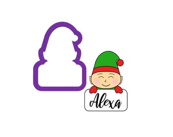 Elf Cookie Cutter - Elf Holding a Sign Cookie Cutter - Christmas Cookie Cutters - Winter Cookie Cutters - Holiday Cookie Cutters