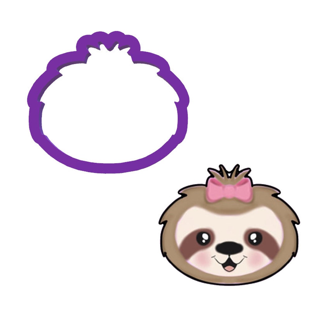 Sloth Head Cookie Cutter Zoo Cookie Cutters Animal Cookie Cutters