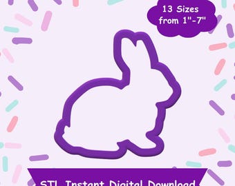 Rabbit Cookie Cutter STL Digital Download - STL Instant Digital Download for 3D Printing - Easter Cookie Cutter STL - Bunny Cookie Cutter