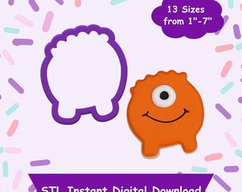 Monster #3 Cookie Cutter STL Digital Download - STL Instant Digital Download for 3D Printing - Monster Cookie Cutter STL