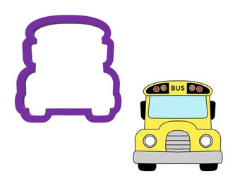 School Bus Front Cookie Cutter - School Bus Cookie Cutter - Cookie Cutter - Fondant Cutters - Polymer Clay Cutters - Craft Cutters - Cutters