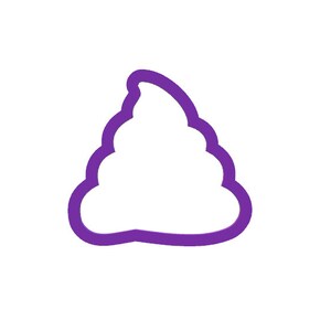 May include: Purple plastic cookie cutter shaped like a pile of poop.