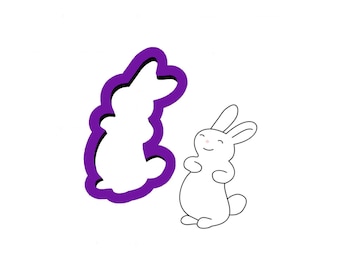 Bunny #2 Cookie Cutter - Easter Cookie Cutters - Spring Cookie Cutters - Animal Cookie Cutters - Rabbit Cookie Cutter - Bunny Cookie Cutter