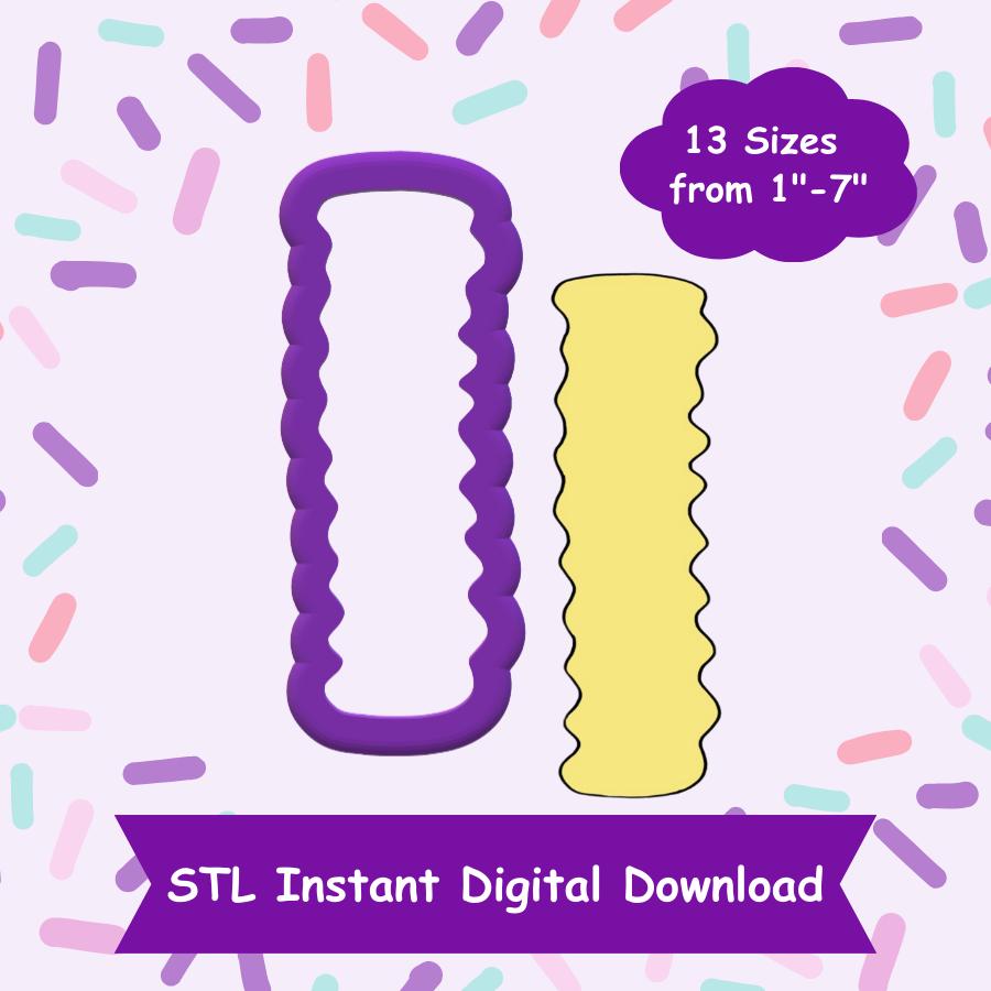 French Fry Cookie Cutter STL Digital Download - STL Instant Digital Download for 3D Printing - Food Cookie Cutter STL