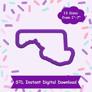 Maryland Cookie Cutter STL Digital Download - STL Instant Digital Download for 3D Printing - State Cookie Cutter STL