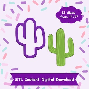 Cactus Cookie Cutter STL Digital Download - STL Instant Digital Download for 3D Printing
