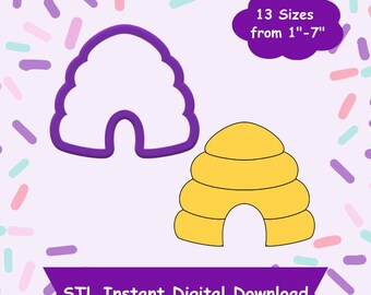 Cortador de galletas de colmena STL Descarga digital - Descarga digital instantánea STL para impresión 3D - Cortador de galletas de abeja STL