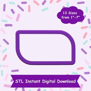 Taglierina per biscotti rettangolare n. 10 STL Download digitale - Download digitale istantaneo STL per stampa 3D - Taglierina per biscotti per targhe STL