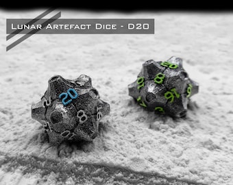 D20 | from the Lunar Artefact Set | Dungeons and Dragons | DND dice | Role Playing Dice | D&D | RPG | Gift for Geeks | Sci-fi Dice