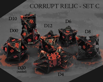 Corrupt Relic Polyhedral Dice set C (Full) | Dungeons and Dragons | DND dice set | Role Playing Dice | D&D | RPG | Gift for Geeks