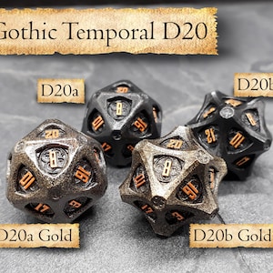 D20 | from the Gothic Temporal Dice set | Dungeons and Dragons | DND dice | Role Playing Dice | D&D | RPG | Gift for Geeks
