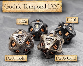 D20 | from the Gothic Temporal Dice set | Dungeons and Dragons | DND dice | Role Playing Dice | D&D | RPG | Gift for Geeks
