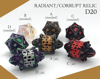 D20 | from the Radiant/Corrupt Relic Dice set | Dungeons and Dragons | DND dice | Role Playing Dice | D&D | RPG | Gift for Geeks | D and D